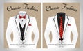 Business suit template with red tie and black white shirt banner Royalty Free Stock Photo