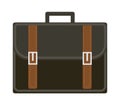 Business suitcase icon flat style. Portmanteau isolated on a white background. Vector illustration.