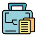 Business suitcase icon vector flat Royalty Free Stock Photo