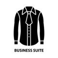 business suite icon, black sign with strokes, concept illustration