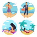 Business Summer People Beach Vector Illustration Royalty Free Stock Photo