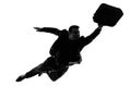 Business super man flying silhouette