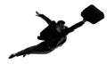 Business super man flying silhouette