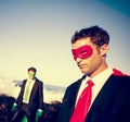 Business superheroes on the beach Confidence Concept Royalty Free Stock Photo