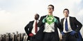 Business Superheroes at City Skyline Royalty Free Stock Photo
