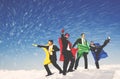 Business Superheroes Winter Snow Rescue Concept Royalty Free Stock Photo