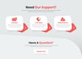 Business support contract and help center web user interface design with modern abstract layout