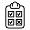 Business survey icon, outline style