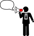 Business Symbol Man Speak Talk Bullhorn Royalty Free Stock Photo