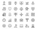 Business Symbols Elements Line Icons ,Protection, Management ,Future