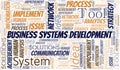 Business Systems Development typography vector word cloud. Royalty Free Stock Photo