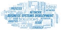 Business Systems Development typography vector word cloud. Royalty Free Stock Photo