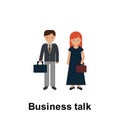 Business talk color icon. Element of business illustration. Premium quality graphic design icon. Signs and symbols collection icon