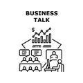 Business Talk Vector Concept Black Illustration Royalty Free Stock Photo