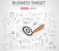 Business Targe Concept with Doodle design style Royalty Free Stock Photo