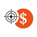 Business Target dollar icon. Vector illustration. EPS10.