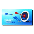 Business Target Fall And Achieve Banner Vector