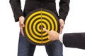 Business target, hand aiming or pointing