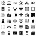 Business target icons set, simple style Royalty Free Stock Photo