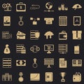 Business target icons set, simple style Royalty Free Stock Photo