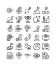 business target simple line web icon set