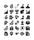 business target solid glyph web icon set