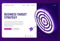 Business target strategy isometric landing page.