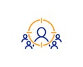 Business targeting line icon. Target strategy. Vector