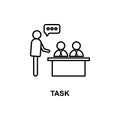 business task icon. Element of conference with description icon for mobile concept and web apps. Outline business task icon can be Royalty Free Stock Photo
