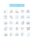 Business taxes vector line icons set. Taxes, Business, Filing, Deductions, Returns, Liabilities, Employer illustration