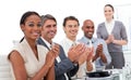 A business team applauding a presentation Royalty Free Stock Photo