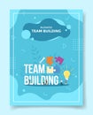 business team building people around word team building piece puzzle wrench bright bulb lamp for template of banners, flyer, books Royalty Free Stock Photo
