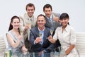 Business team celebrating success with champagne Royalty Free Stock Photo