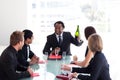 Business team celebrating a success with champagne Royalty Free Stock Photo