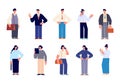 Business team characters. Professional men, female employee or executives. Happy office people, diverse isolated worker