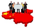 Business Team On China Map Flag Royalty Free Stock Photo