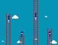 Business team climbs to the ladder. Concept business vector illustration Royalty Free Stock Photo