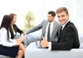 Business team discussing together plans Royalty Free Stock Photo