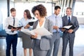 Business team with document and organizer Royalty Free Stock Photo