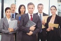 Business team with document and organizer Royalty Free Stock Photo