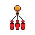 Business team flat icon. Business network building ideas icon. Design vector