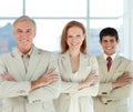 Business team with folded arms in a line Royalty Free Stock Photo