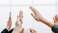 Business team giving each other a high five Royalty Free Stock Photo