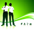 Business team on green environment background