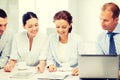 Business team having discussion in office Royalty Free Stock Photo