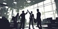 Business Team High Five In Modern Office With Achievement Concept Theme Royalty Free Stock Photo