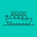 Business team icon line boat concept background