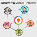 Business team infographic with man and woman.