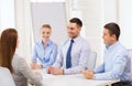 Business team interviewing applicant in office Royalty Free Stock Photo
