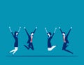 Business team jumping. Concept business vector illustration. Group of people celebrate to success business. Royalty Free Stock Photo